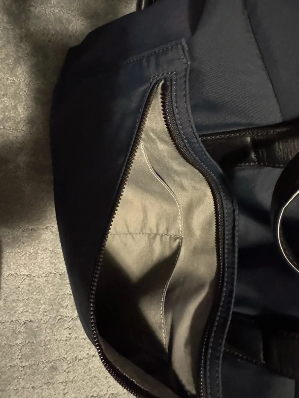 Navy AWAY Travel Duffel Bag with Black Leather Handles 20 L - Picture 15 of 16